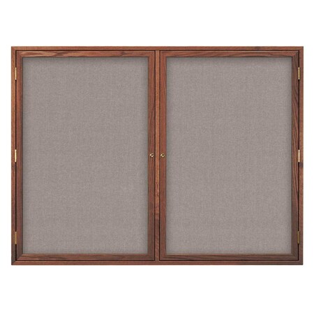 United Visual Products Double Door Indoor Enclosed Easy Tack Bo UV303EZ-MARBLE-BLACK